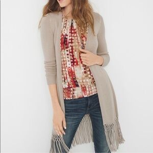 White House Black Market Fringe Cardigan